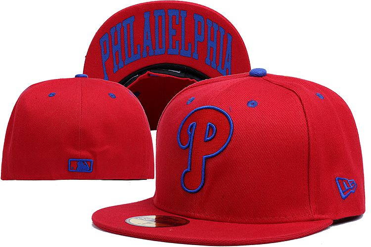 Philadelphia Phillies Red Fitted Hat with Blue Logo and ¡°Philadelphia¡± Underbrim