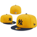 New York Yankees Fitted Cap ¨C Yellow with Navy Blue Brim