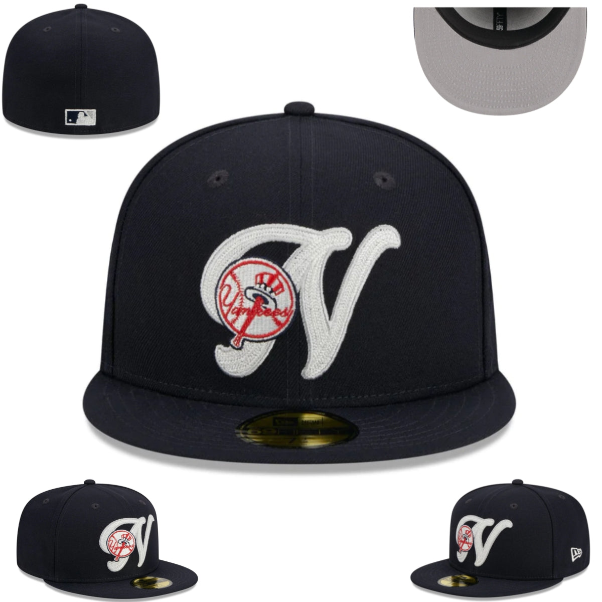 New York Yankees Fitted Cap ¨C Black with Embroidered Detailing