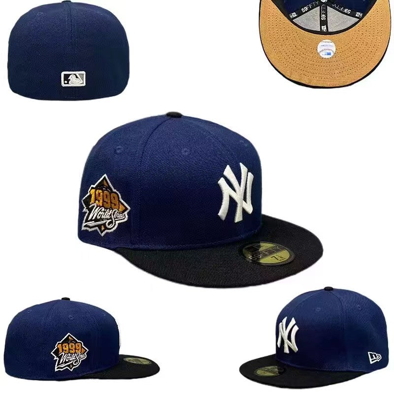 New York Yankees 1999 World Series Commemorative Snapback Hat ¨C Navy Blue with Black Brim