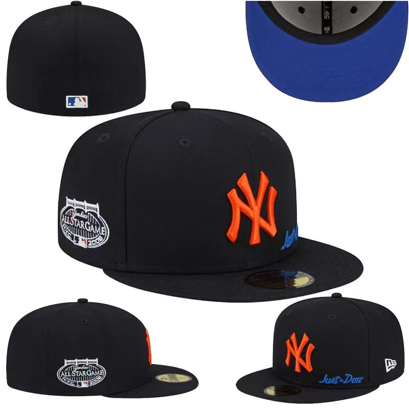 New York Yankees 59FIFTY Fitted Hat with All-Star Game Patch and Orange Logo ¨C Black
