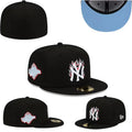 New York Yankees 59FIFTY Fitted Hat with Flame Embroidery and 1996 World Series Patch ¨C Black