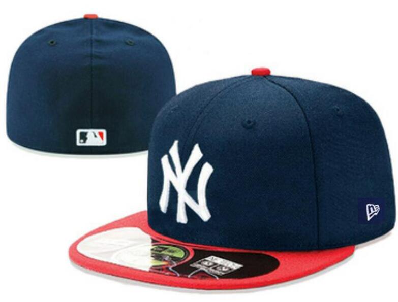 New York Yankees 59FIFTY Fitted Hat with Red Brim ¨C Navy Blue