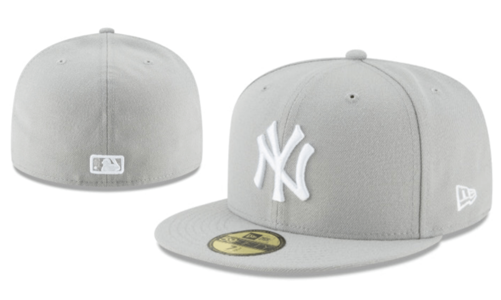 New York Yankees 59FIFTY Fitted Hat with White Logo ¨C Gray