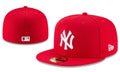New York Yankees 59FIFTY Fitted Hat with White Logo ¨C Red