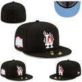 Los Angeles Dodgers ¡°Flaming Logo¡± Black Fitted Cap with World Series Side Patch