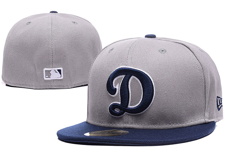 Los Angeles Dodgers Gray and Navy Fitted Hat with Vintage ¡°D¡± Logo