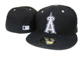 Los Angeles Angels Black Fitted Cap ¨C Authentic MLB Hat with White Embroidered Logo