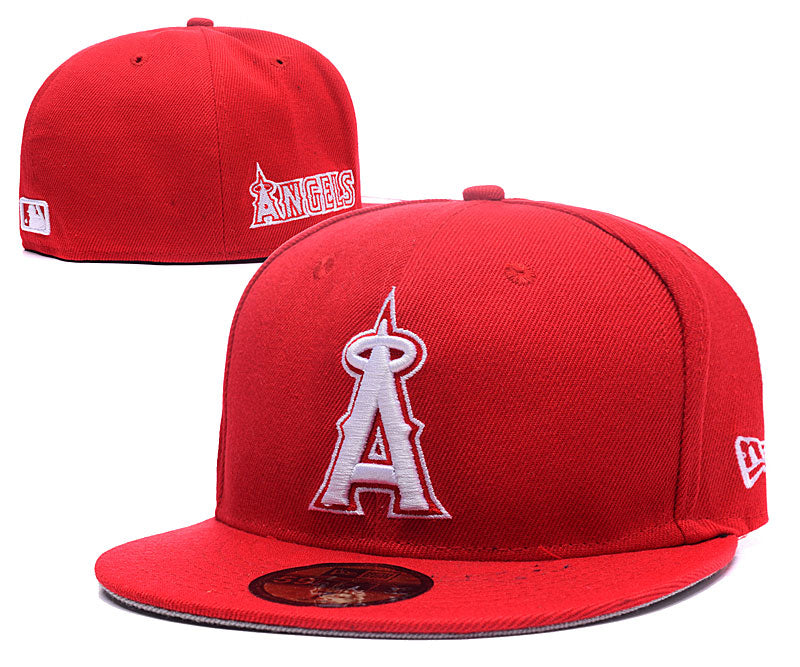 Los Angeles Angels Red Fitted Cap ¨C Classic MLB Hat with White Embroidered Logo