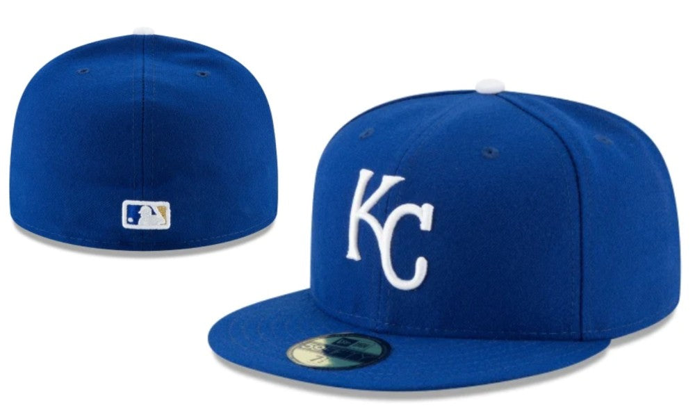 Kansas City Royals Royal Blue Fitted Cap ¨C Authentic MLB Hat with Embroidered