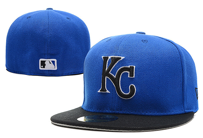 Kansas City Royals Blue and Black Fitted Cap ¨C Embroidered Team Logo
