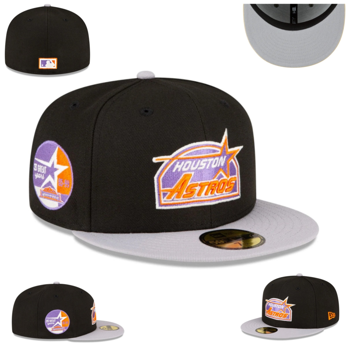 Kansas City Royals Black and Blue Fitted Cap with ¡°Kansas City¡± Underbill Design