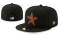 Houston Astros Black Fitted Cap with Red Star Embroidery ¨C Authentic MLB Baseball Hat