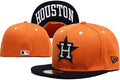 Houston Astros Orange and Black Fitted Cap with Star and H Logo ¨C MLB Baseball Hat