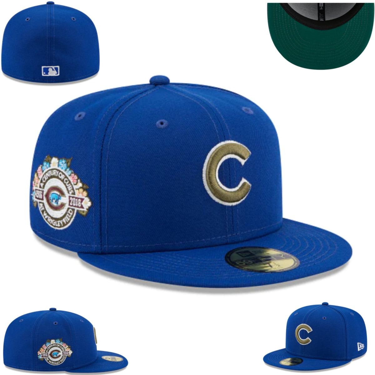 Chicago Cubs Centennial Edition Royal Blue Baseball Hat ¨C Wrigley Field 100-Year Anniversary Fitted Cap