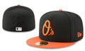 Baltimore Orioles Black and Orange Fitted Hat with O¡¯s Logo