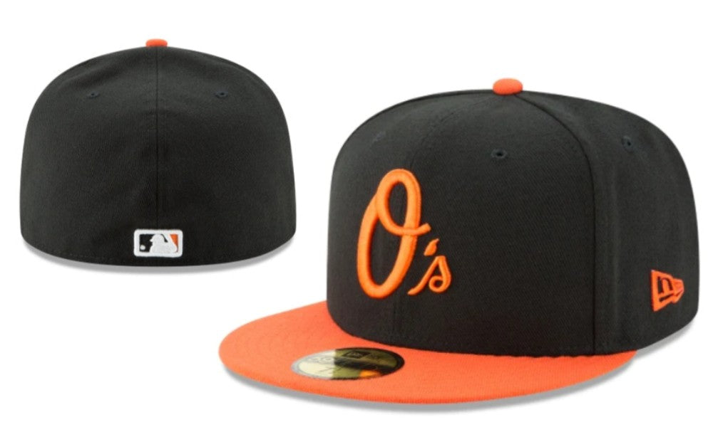 Baltimore Orioles Black and Orange Fitted Hat with O¡¯s Logo