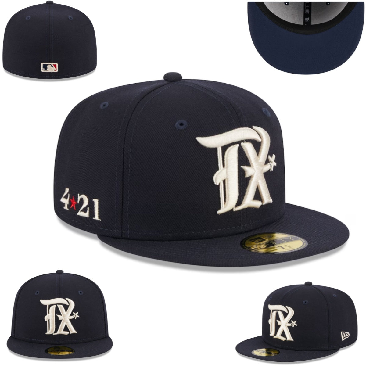 Texas Exclusive Navy Fitted Hat with Classic ¡°TX¡± Logo and 4¡ï21 Embroidery