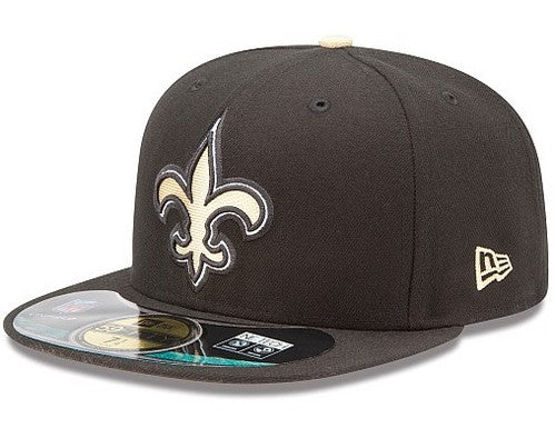 New Orleans Saints Snapback Hat with Embroidered Fleur-de-Lis Logo ¨C Black and Gold