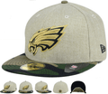 Philadelphia Eagles Fitted Hat with Gold Logo and Camouflage Brim ¨C Khaki and Camo