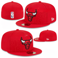 Chicago Bulls Fitted Hat with Embroidered Logo and Raised Lettering ¨C Red