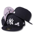 New York Yankees Fitted Hat with Embroidered Patches and Under-Viz Detailing ¨C Black