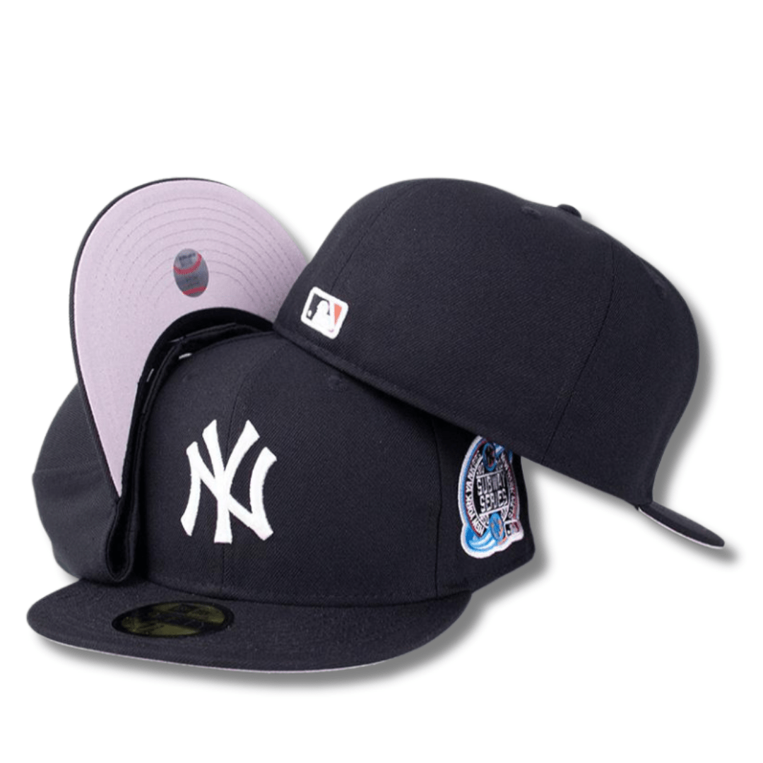 New York Yankees Subway Series Fitted Hat with Lavender Undervisor ¨C Navy Blue