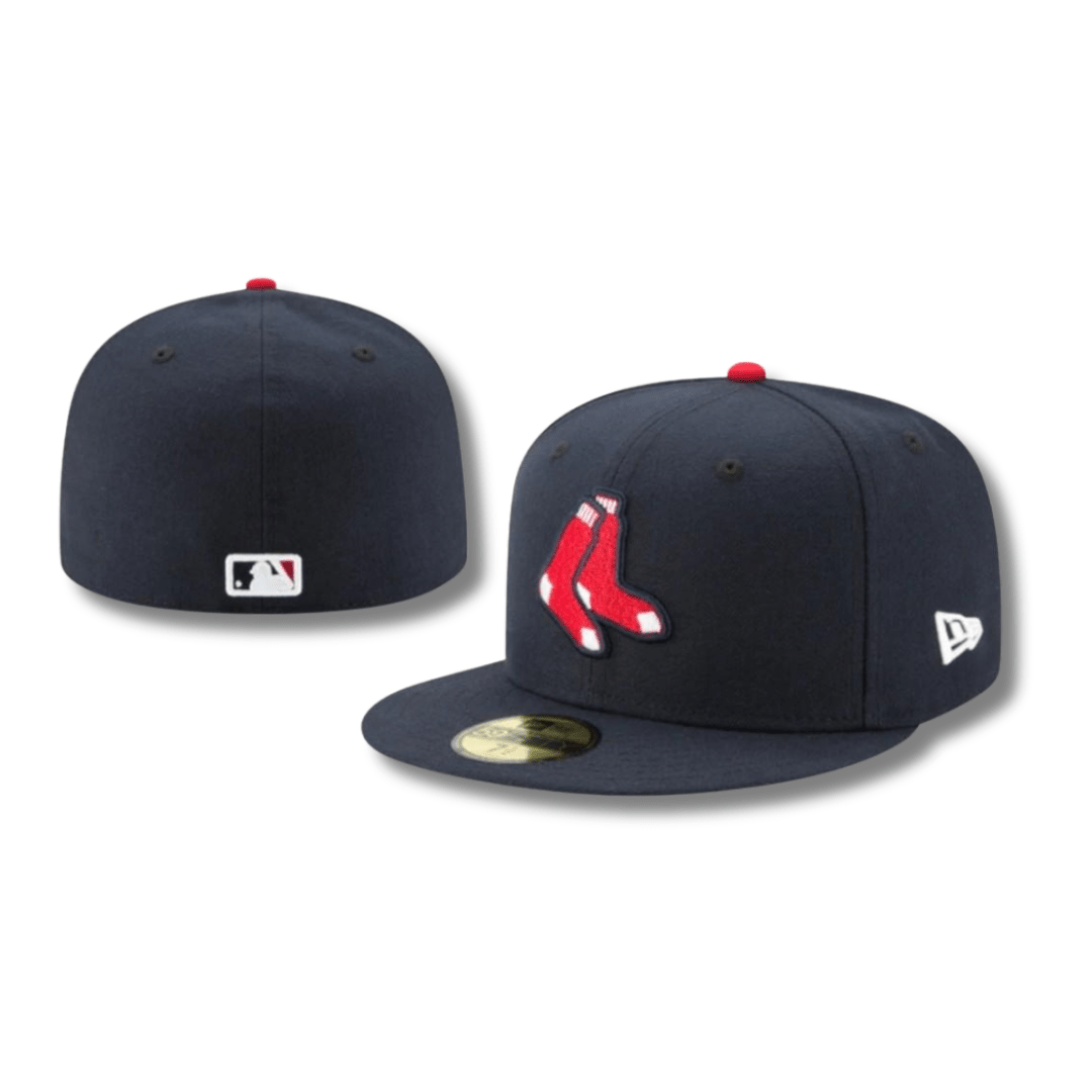 Boston Red Sox Fitted Hat with Classic Red Socks Logo ¨C Navy Blue