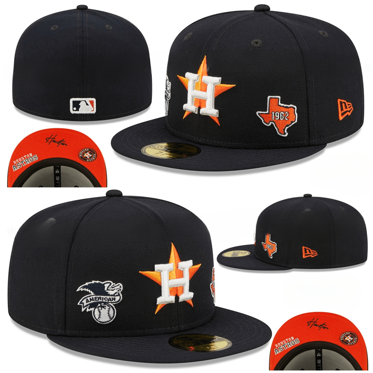 Houston Astros Texas Heritage Fitted Hat ¨C Black & Orange