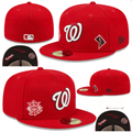 Official Washington Nationals MLB Fitted Hat ¨C Premium Red Design with Team Logo and Side Patches