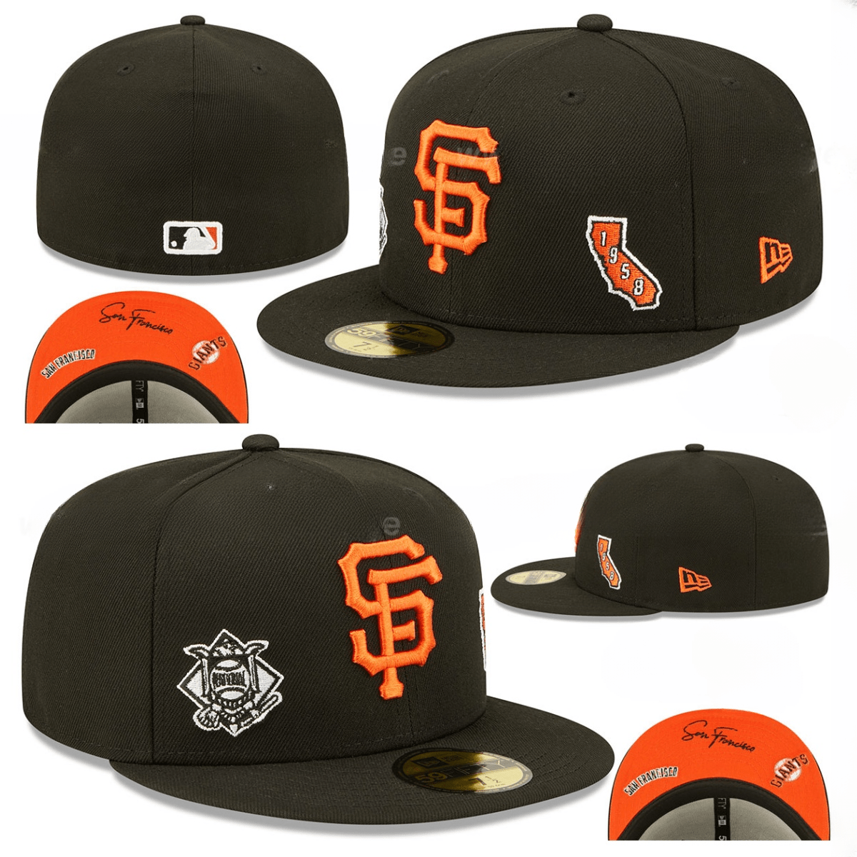 San Francisco Giants 1958 California Patch Black Fitted Hat ¨C MLB Commemorative Edition